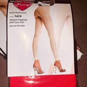 Red Leggins with lace trim